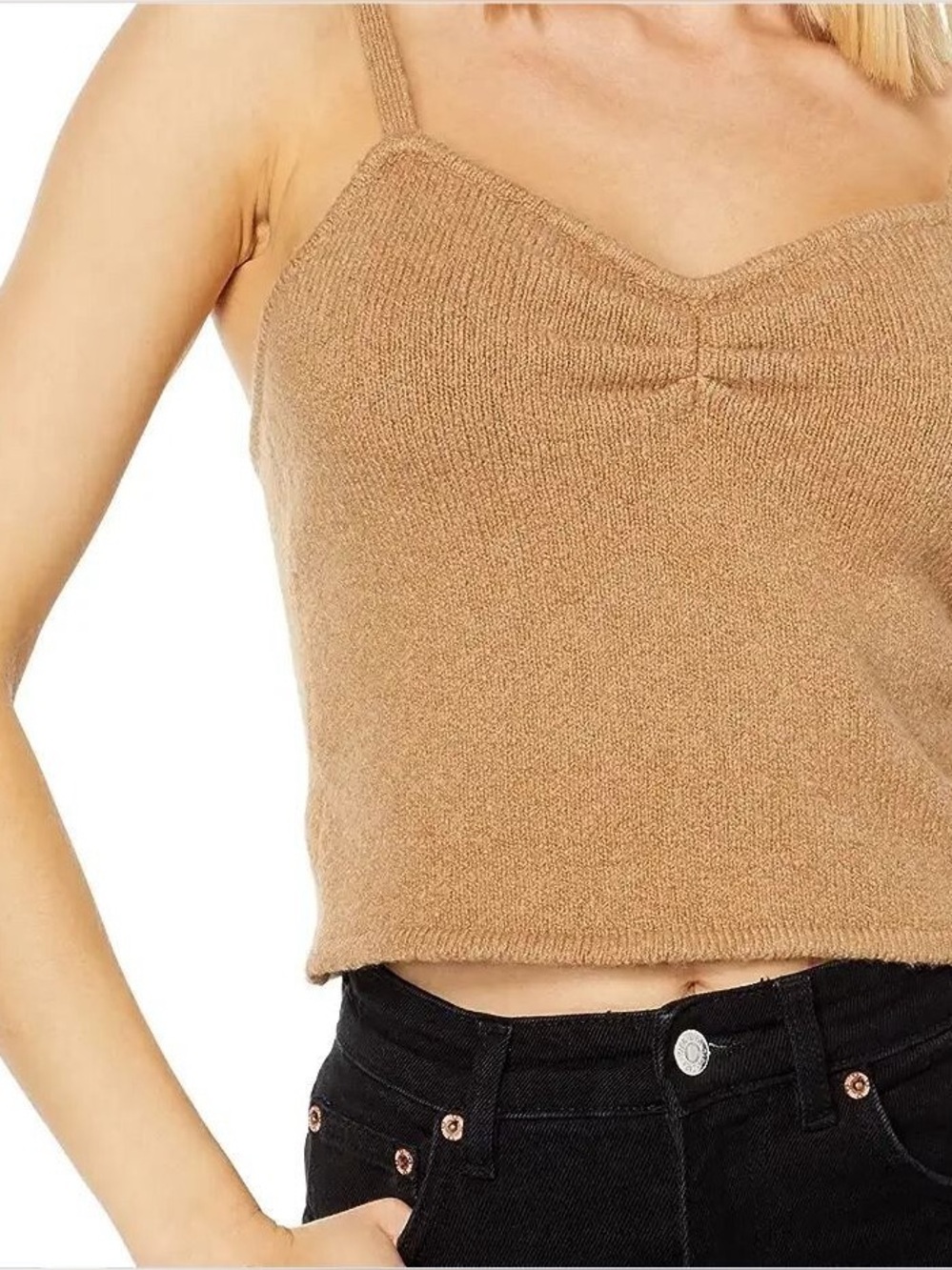 Madewell Cropped Cozy Soft Cropped Tank - Brown